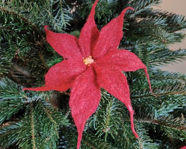Wet Felted Poinsettia Flower Workshop